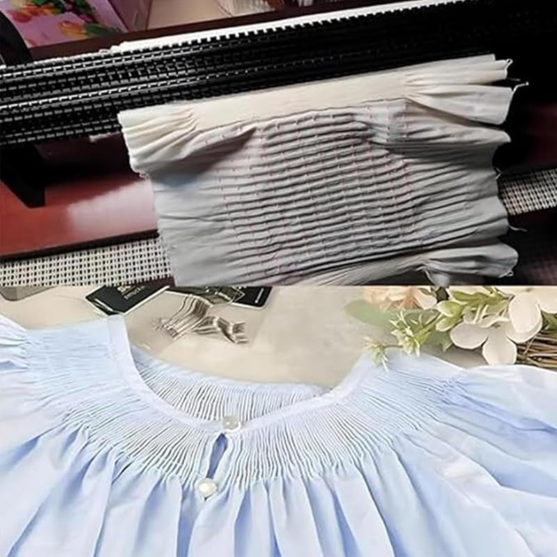 Verstellbares Stofffaltenwerkzeug, 24 Reihen Smocking Pleater mit 47 Nadelpositionen, 0,5 cm Abstand, für Näharbeiten, DIY-Kleidung und Stickprojekte