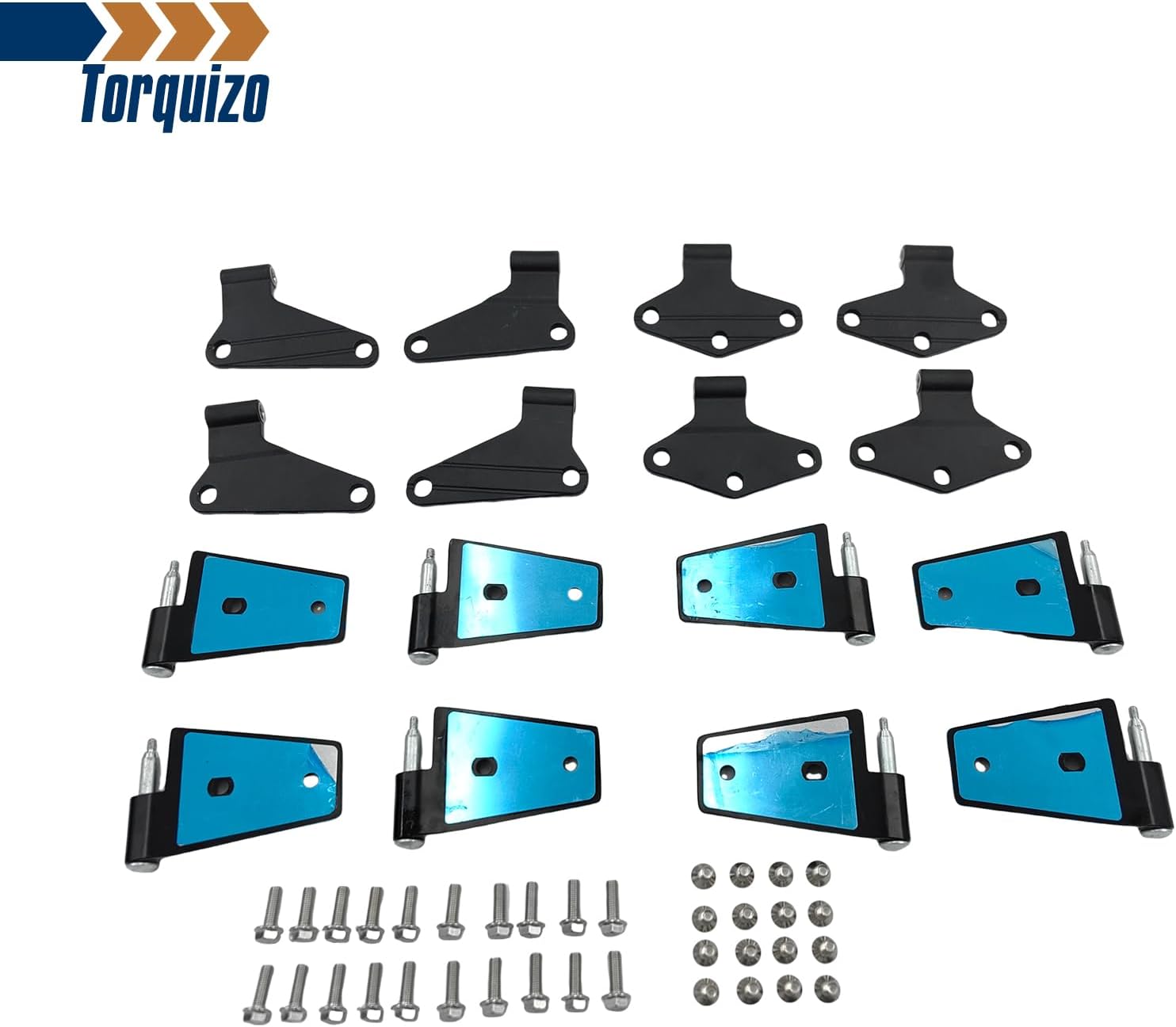 4 Door Hinge Assembly Kit for 2007-2018 Jeep JK Wrangler: Complete Set with 16PCS and 36 Bolts for Enhanced Durability and Compatibility -OE# 55395386, 55395387, 55395385, 55395384