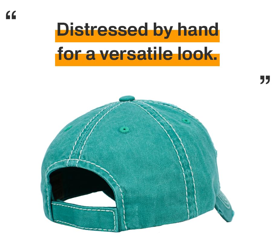 Image of KBETHOS Vintage Washed Distressed Cotton Dad Hat Baseball Cap Adjustable Polo Trucker Unisex Style Headwear