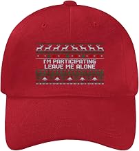 I'm Participating Leave Me Alone Ugly Christmas Hat Adjustable Baseball Dad Cap Unisex Men&Women