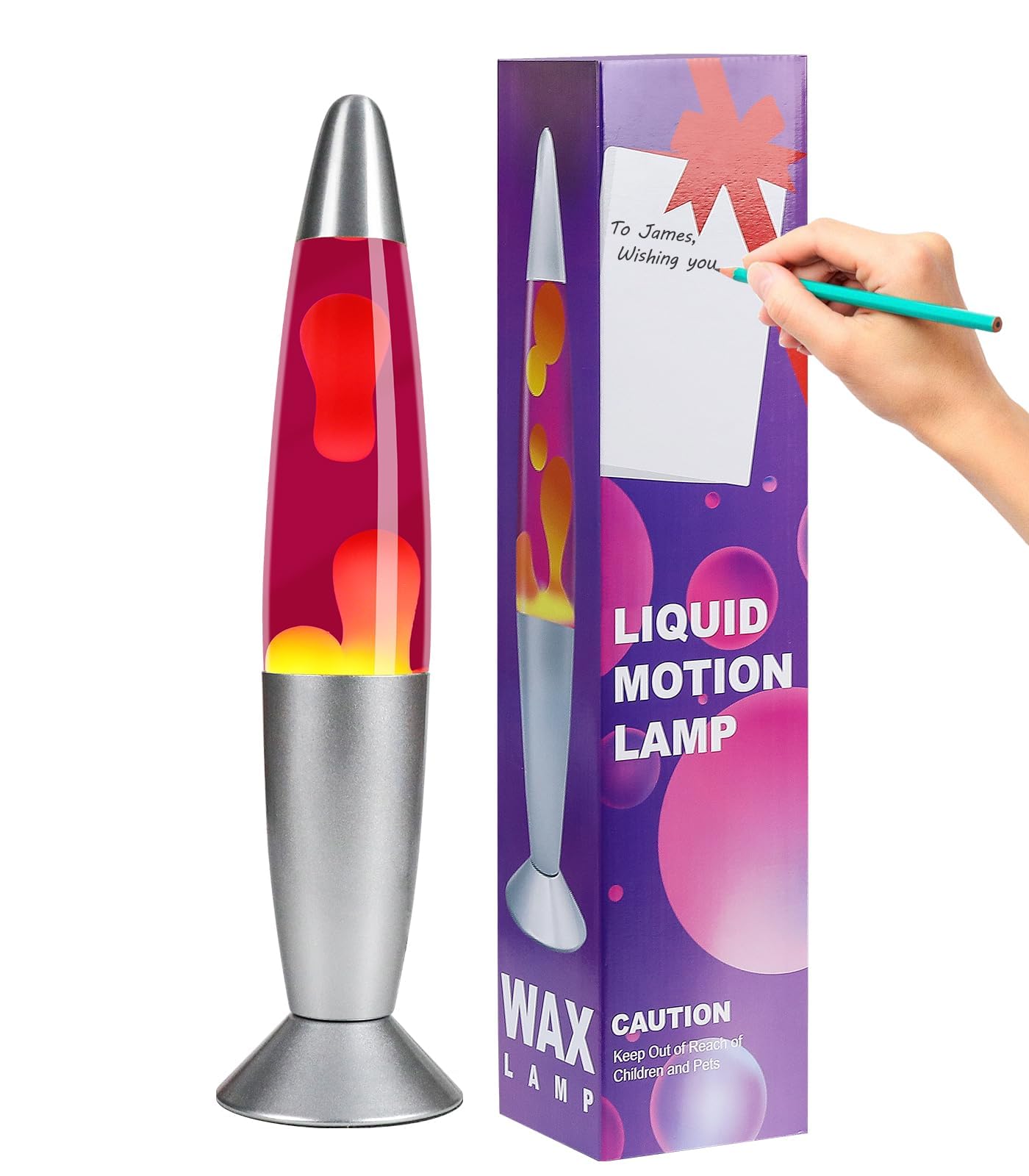 Liquid Motion Lamp Purple 16 Inch Soothing Night Light for Kids Adults Classic Volcano Lamps Bedside Lamp Large Table Lamp Home Office Decor Light Bedroom Playroom Xmas Light Decor