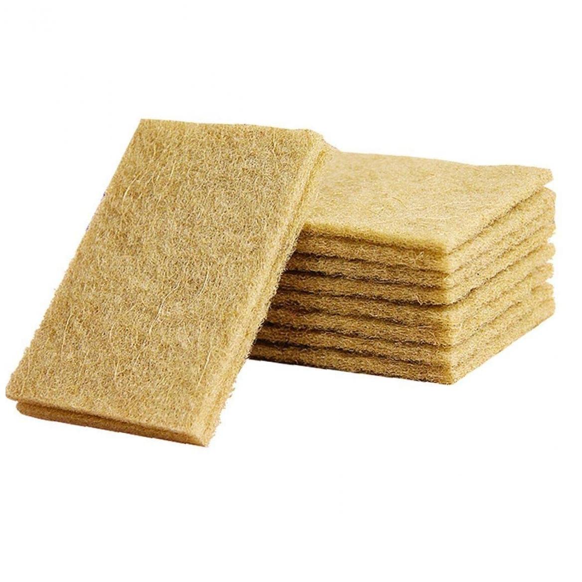 Tossper Style 2 Natural Sisal Fibers Scouring Pads, 10 Pcs Scrubbing Pads For Kitchen Cleaning, Dishes, And Pots, Non-Scratch Kitchen Scrubbers