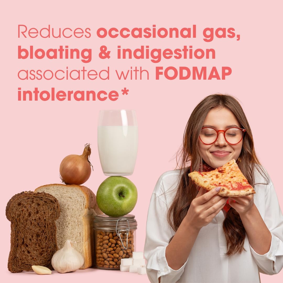 Intoleran Fodmix (Quatrase 10,000) Digestive Enzymes - 36 Capsules | Highly Dosed Supplement for FODMAP Intolerance | Helps Digest Lactose and Complex Carbohydrates | Pure & Vegan | Low FODMAP