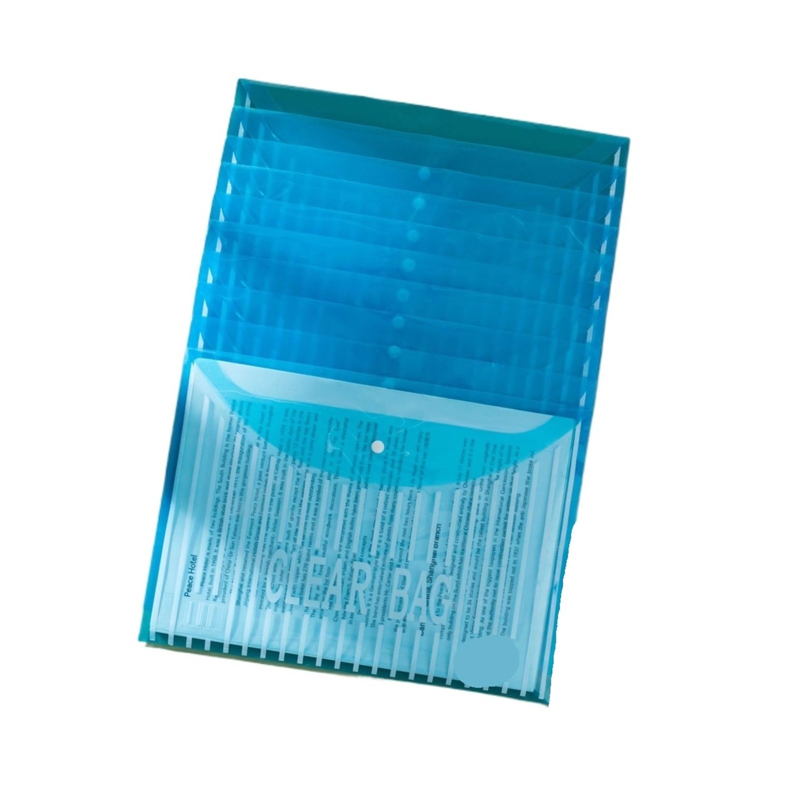 cartella plastica trasparente, 10 pezzi modello verticale A4 trasparente addensato Bottone portadocumenti multicolore(Blue)