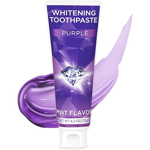 Purple Toothpaste for Teeth Whitening, Teeth Whitening Toothpaste, Tooth Stain Removal, Tooth Stain Removal Colour Corrector