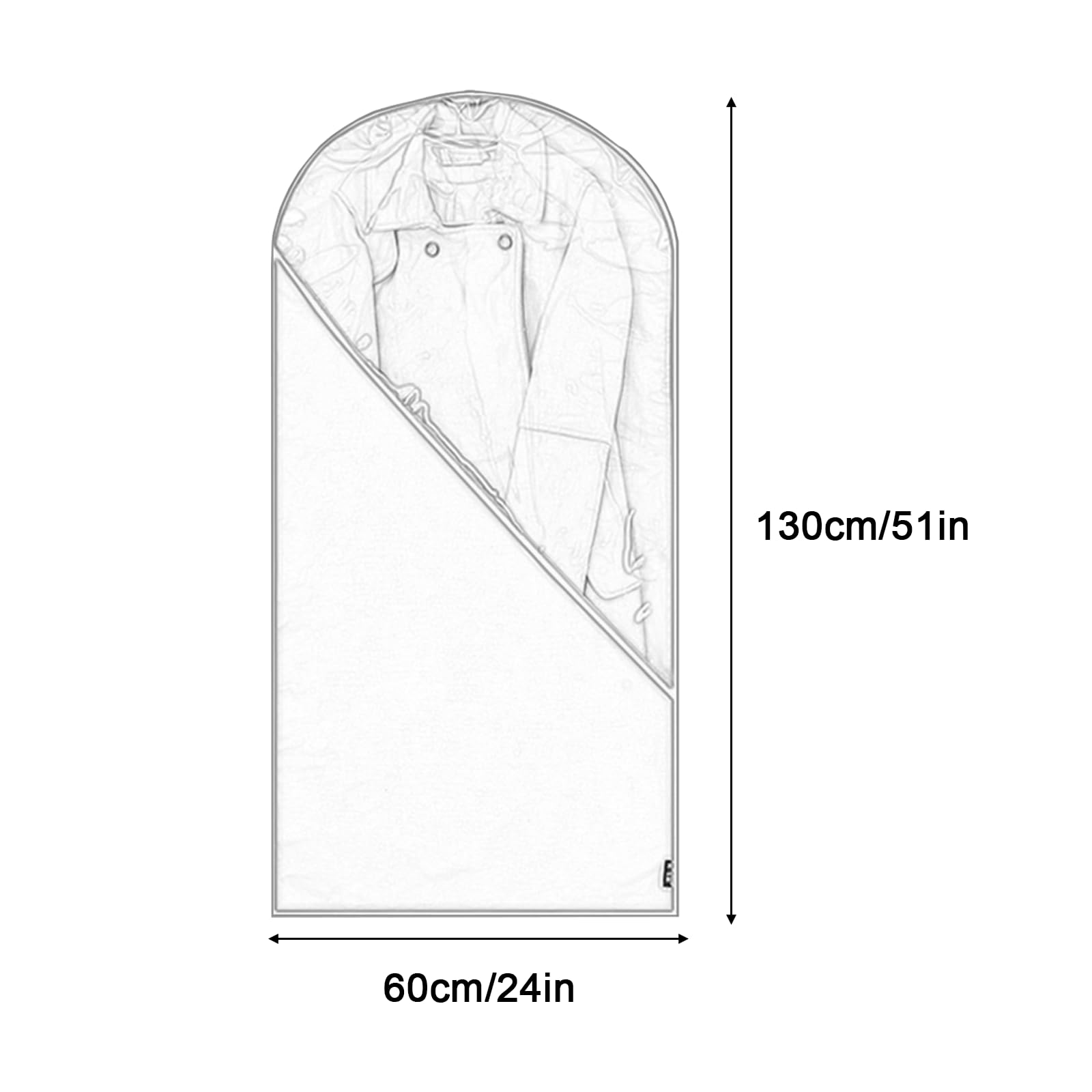 Pack de 4 Fundas Ropa Resistentes al Polvo y al Agua, Funda Traje Cuentan con Una Ventana Inclinada Extragrande, Fabricadas en Lona de Algodón con TPU de Alta Transparenci(Size:24*51in,Color:Amarillo)