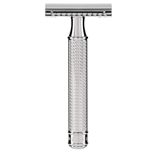 MUHLE R89 Traditional Closed Safety Razor Combe Metal Chrome with Sample Blade