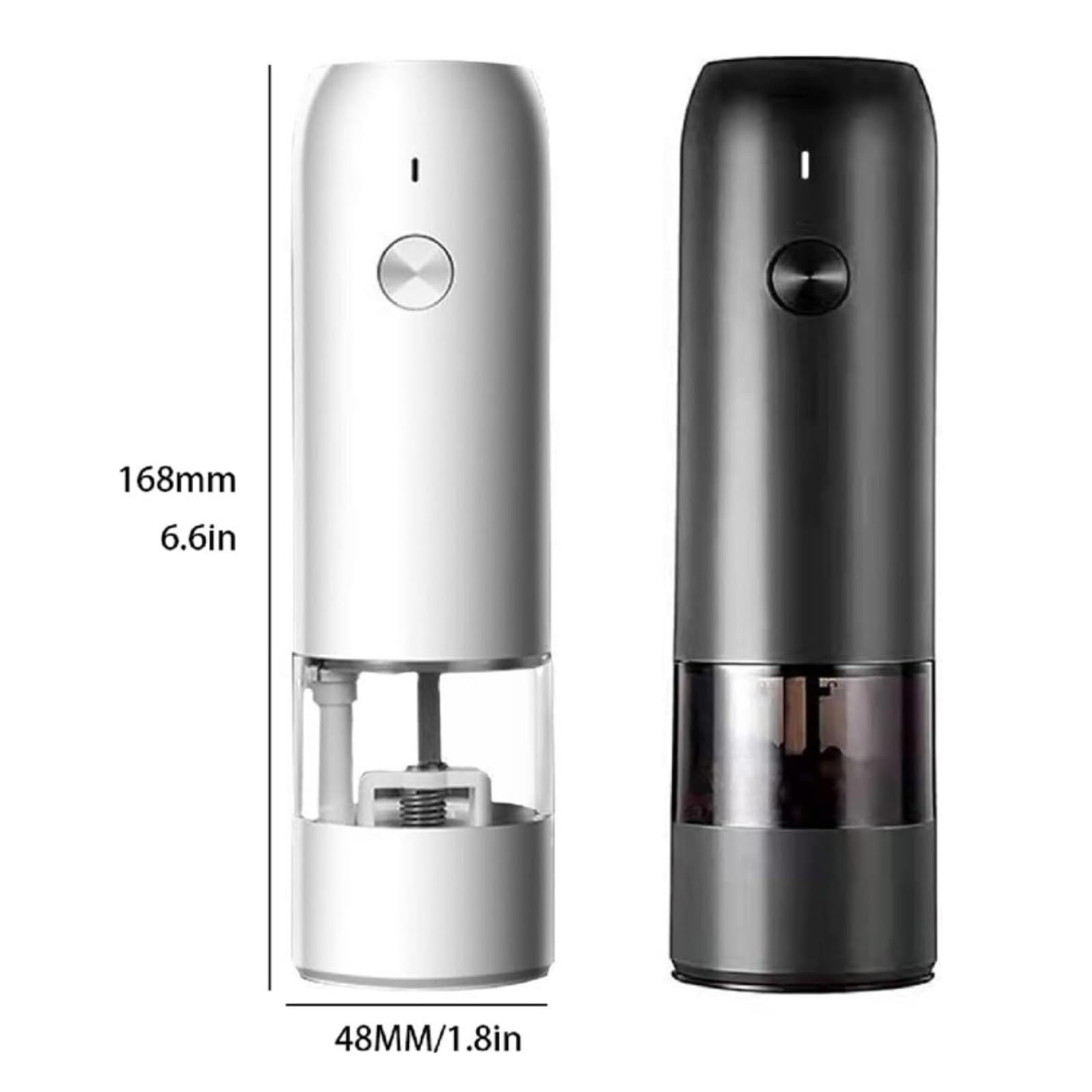 Saleros De Cocina Molinillo Eléctrico De Sal Y Pimienta, Especias con Carga USB, Grosor Ajustable Molinillo Pimienta