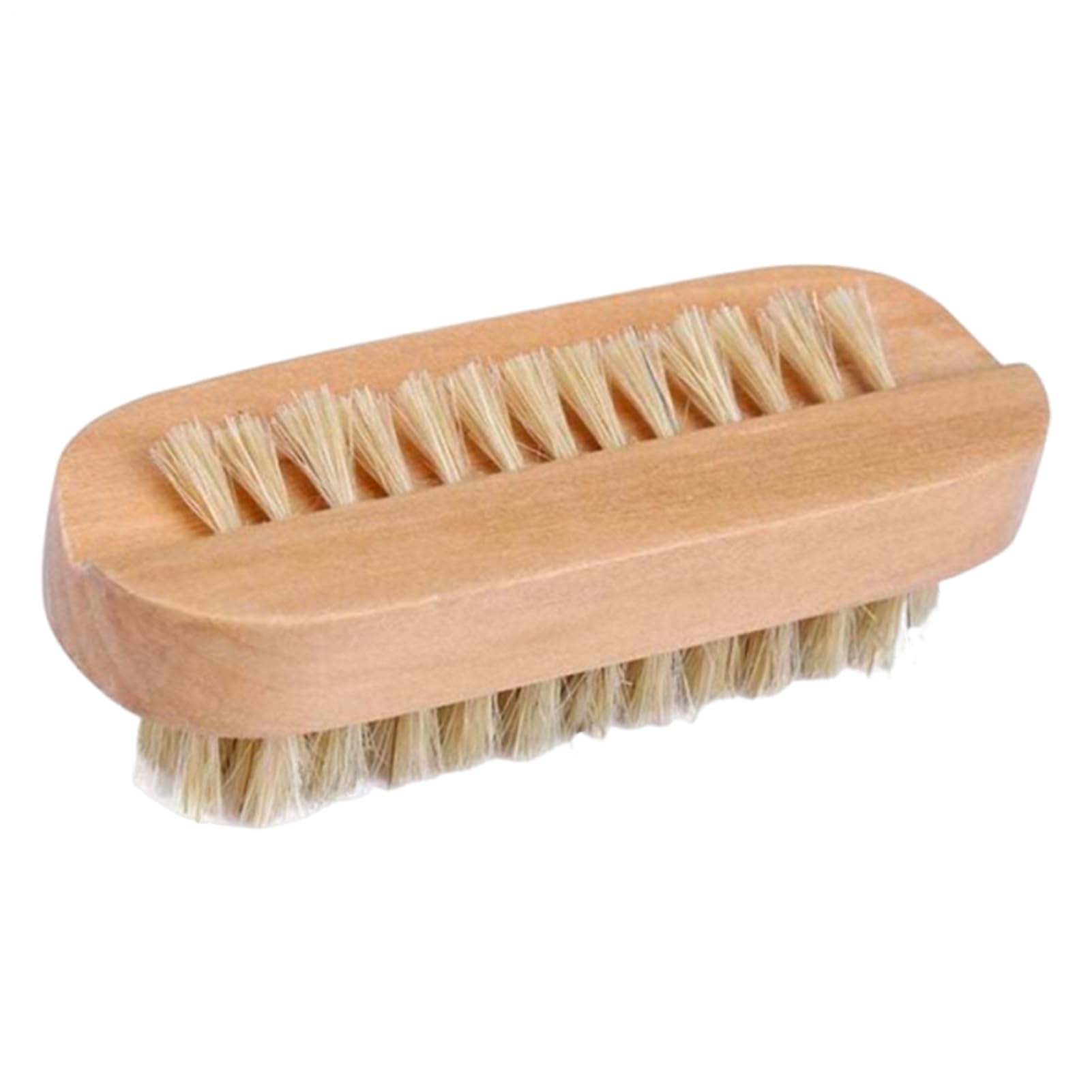 Szczotka do paznokci, 2-stronna drewniana szczotka do czyszczenia paznokci z włosiem dzika, 9,8 x 3,5 x 4 cm, peeling do manicure i pedicure, do salonu, spa, domu, łazienki, dorosłych