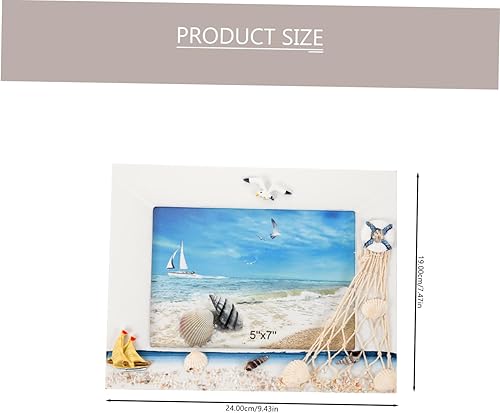 Miniatura 7 de VOSAREA 4 Pcs Photo Frame Ocean Themed Picture Frames Beach Themed Decoration Decoraciones Para Salas De Casa Beach Picture Frames Collage Picture