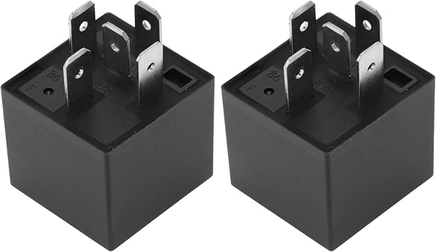 2Pcs Automotive 5 Pins Fuel Pump Relay for Land Rover Range Rover 87-95 No.0015423219/0015425519/12631269261/12631710726/AFU2913L 12V 30/40A Black