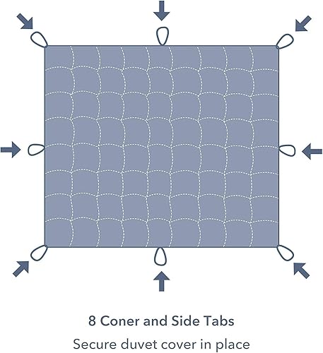 Miniatura 5 de Edredón plisado de tamaño King extragrande de 116 x 98 pulgadas, 1 pieza con relleno de edredón para todas las estaciones, 500 GSM, con pestañas en