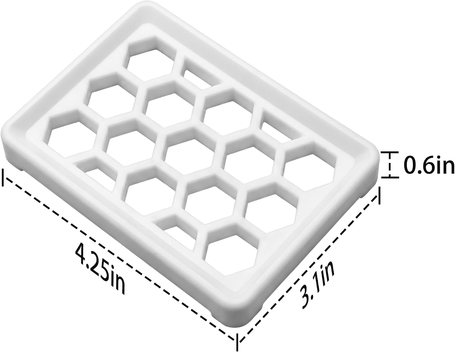 Honeycomb Silicone Soap Dish, Self Draining Soap Holder with Raised Grid Design, Non Slip Soap Saver Tray, Quick Dry Soap Dish for Bathroom Kitchen Sink Shower, White & White