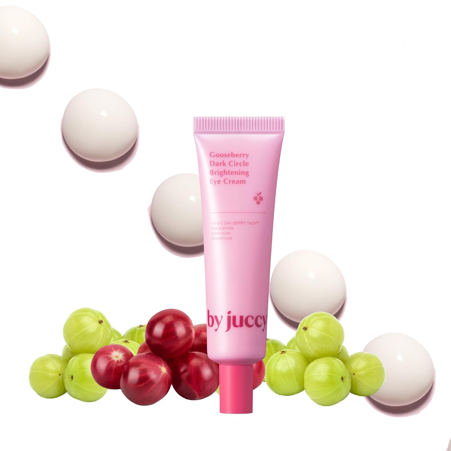By Juccy Gooseberry Dark Circle Brightening Eye CreamㅣFor Puffy Eye Bags, Wrinkles, Fine Lines | Vitamin C, Glutathione, PeptidesㅣAnti-aging Korean Skin Care | Korean Eye Cream | 1.01 Fl.oz