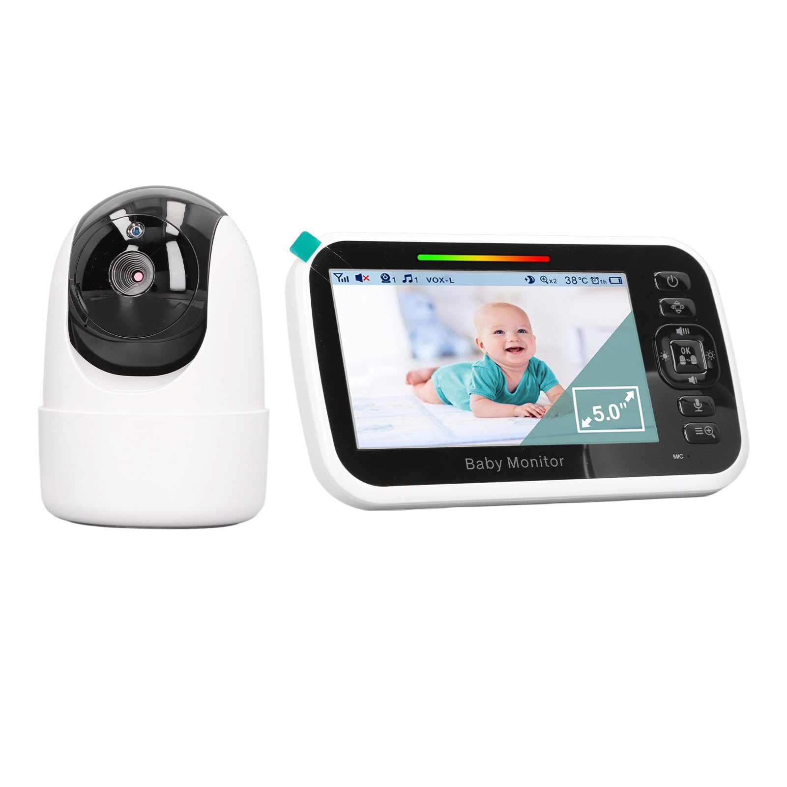 Niania Wideo z Ekranem LCD, Dwukierunkowa Niania Wideo z komunikacją, Duża pojemność 100-240 V do Sypialni (wtyczka UE)