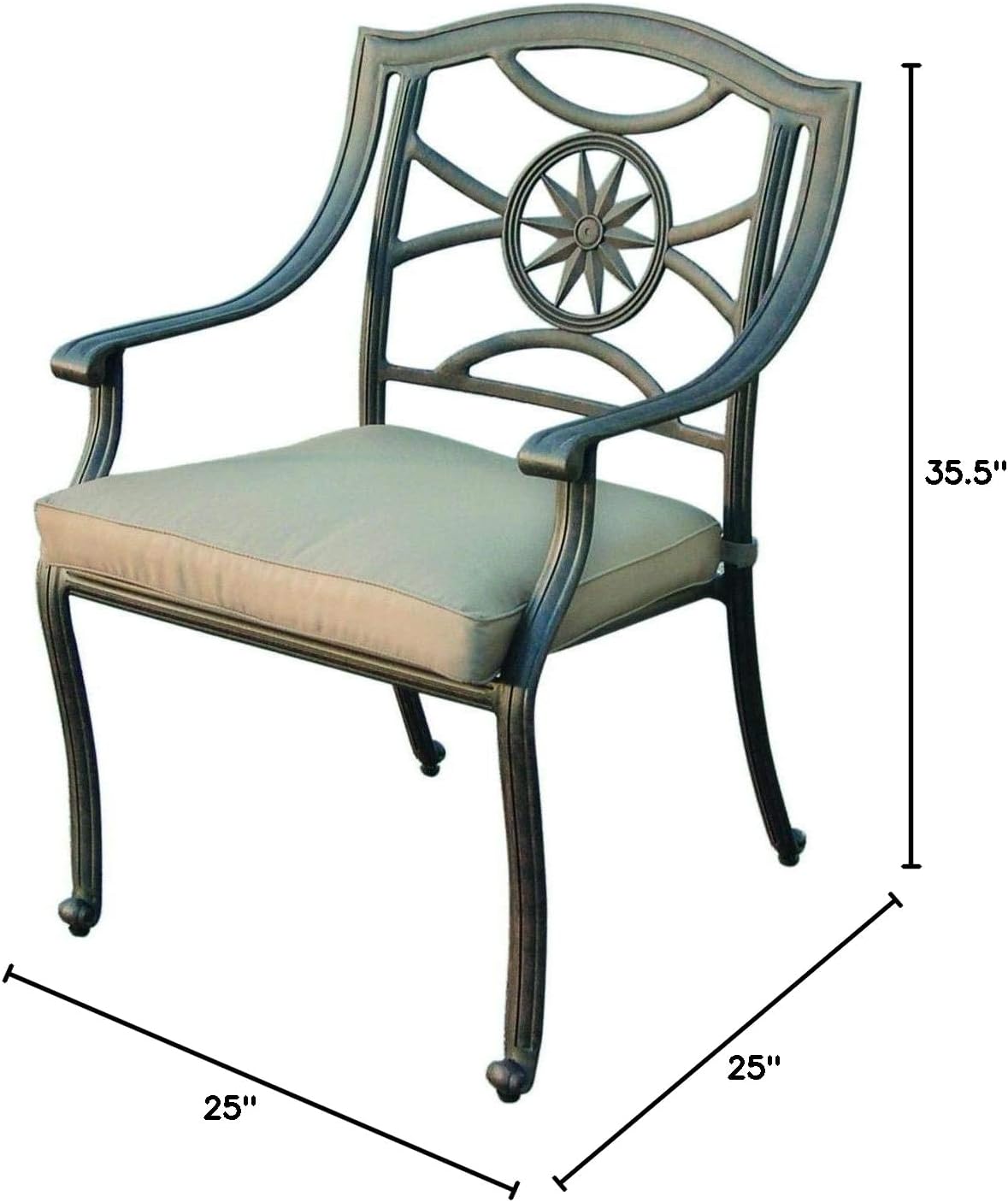 Darlee Ten Star Cast Aluminum Patio Dining Chair