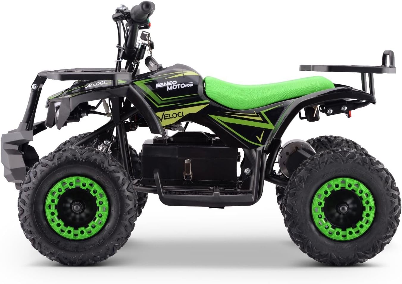 ATV детский мини-квадроцикл Beneo Motors Veloci зелёный 800 Вт