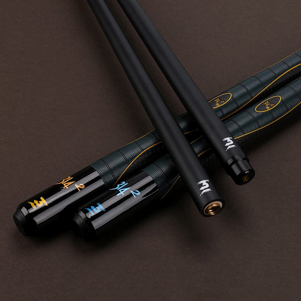 Billard Queue 1/2, 147cm Kohlefaser Carbon Faser Ahorn Handgefertigter Snooker Queue, 3 Spitze Größe Zur Auswahl(Size:13mm,Color:Blau)