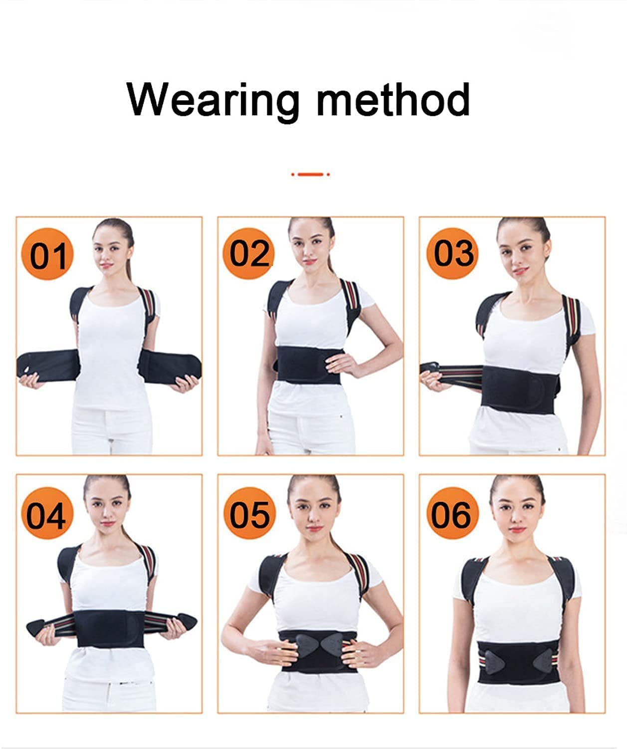 La correzione della postura regolabile correttamente la tua postura in qualsiasi momento al corpo in condizioni confortevoli e sane facili da usare(XL)