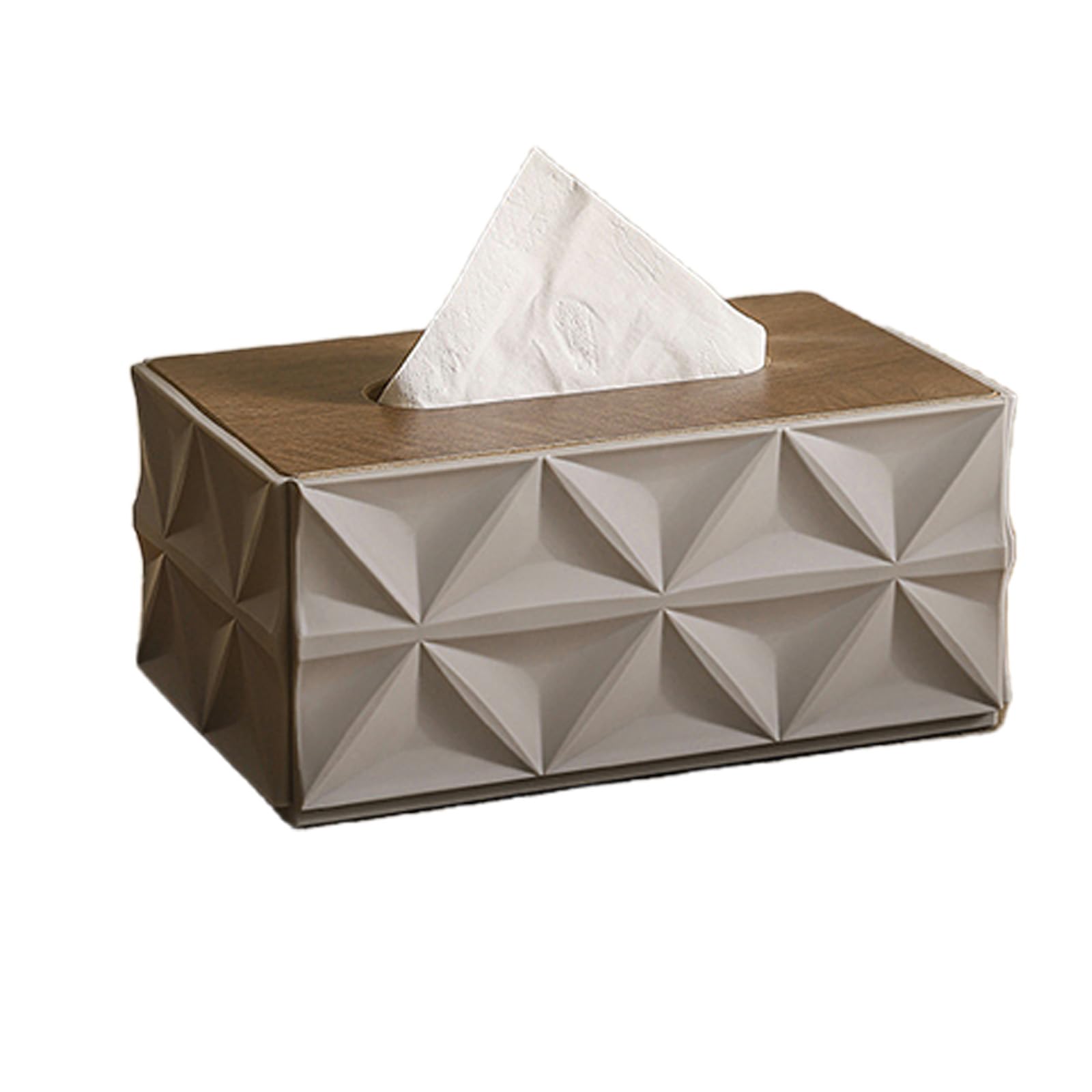 Nvoqilin Grey Wood And Tissue Box Ideal For Household Or Business Paper Towel Holder For Countertop Decoration Modern Tissue Dispenser