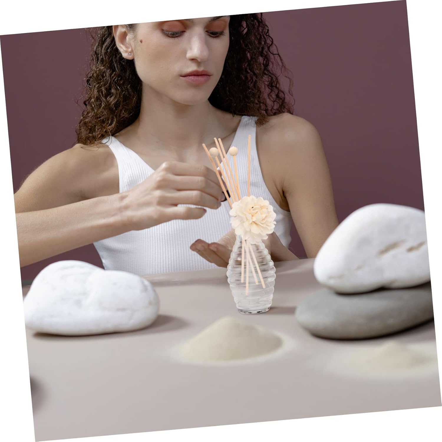 ERINGOGO 6Pcs Transparent Aromatherapy Jars Stylish Diffuser Bottles for Home Decor for Fragrance Display and Present Giving Suitable for Living Bathroom and More