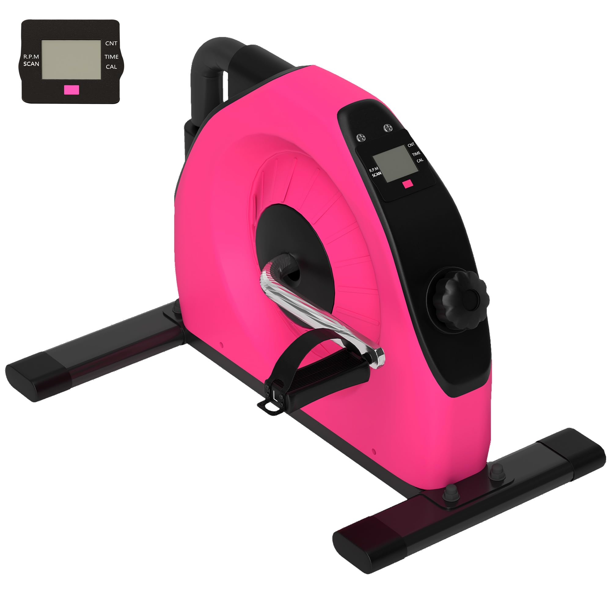 Sportnow Mini Exercise Bike, Under Desk Bike For Legs, Arms Workout, Pink