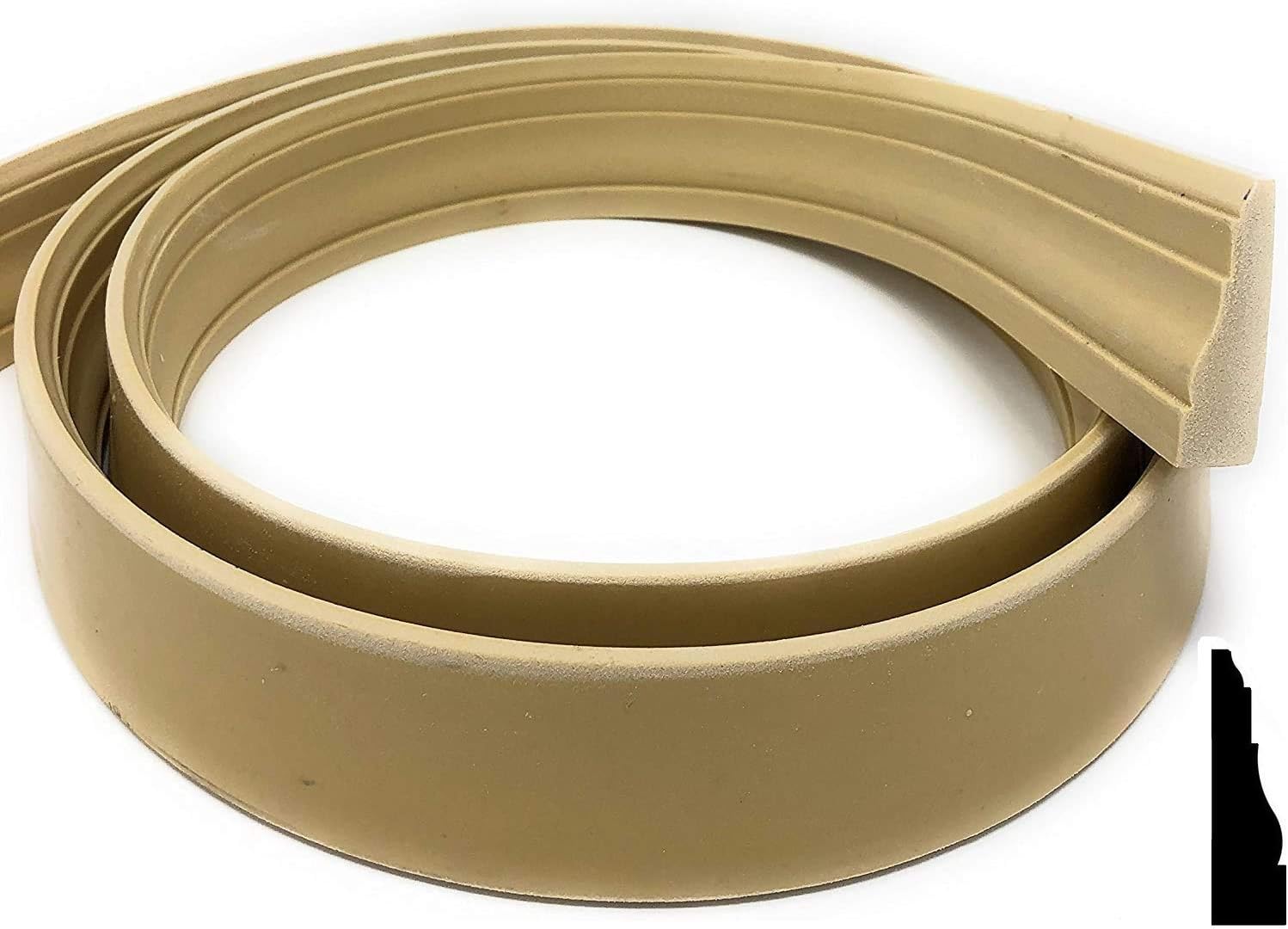 FLEXTRIM WM366 Flexible Casing Molding: 11/16" Thick x 2.25" Wide - for Gentle Arches, Curved Walls and Straight Runs (12 feet Long - CM366)