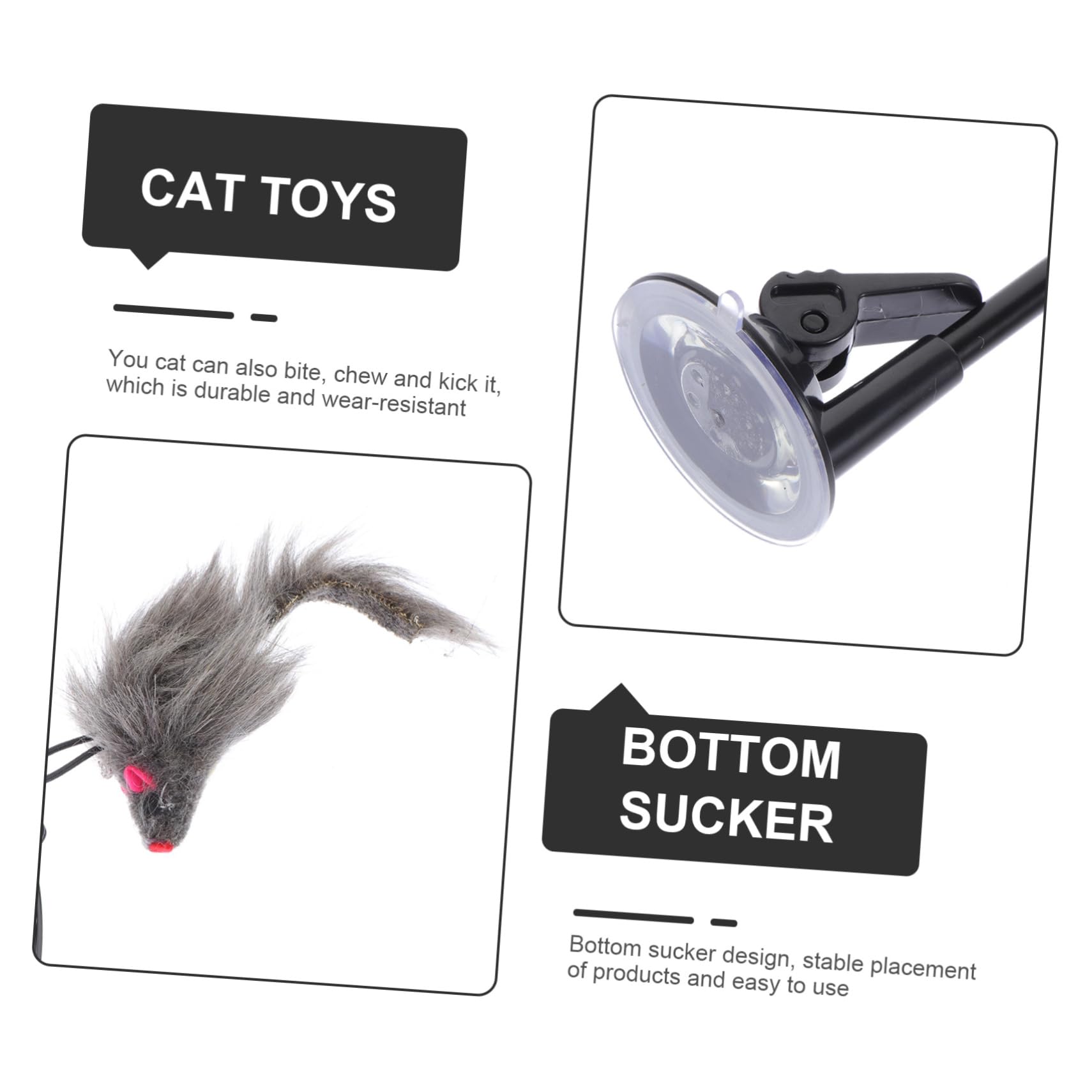 Teaser Stick per gatti - Divertente giocattolo adesivo per finestra per gattini - Gioco interattivo per gatti