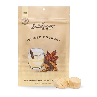 Buttermints Spiced Eggnog, Butter Mints Gluten-Free Candy Soft Butter Taste, Unexpectedly Scrumptious 4 Servings