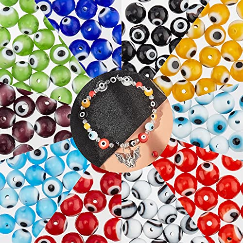 Ph Pandahall 500Pcs Evil Eye Lampwork Beads, 6Mm 10 Color Round Eye Spacer Beads Handmade Beads Glass Turkish Beads For Halloween Diy Jewelry Bracelet Earring Necklace Craft Making #TOP1