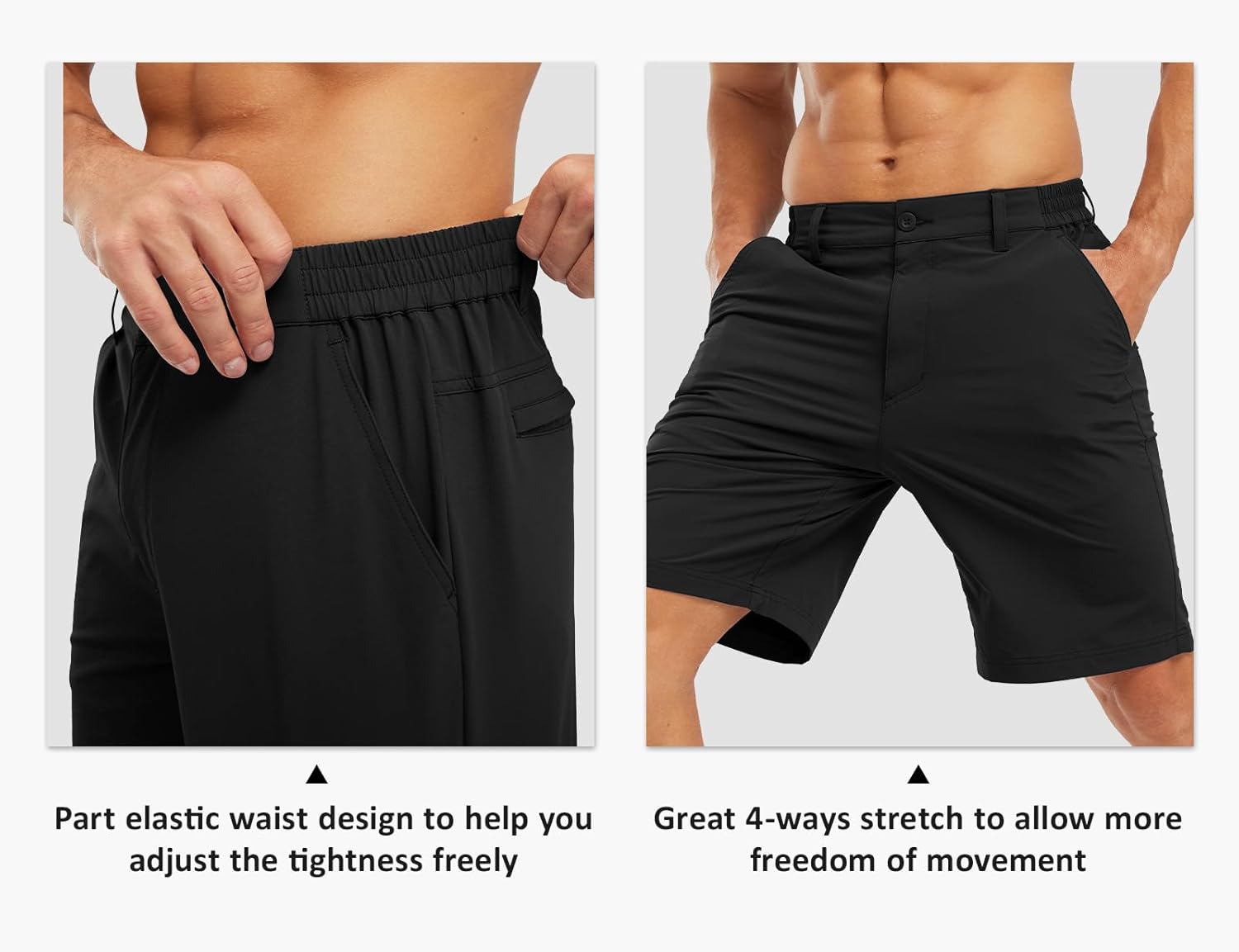 TBMPOY Men's 9" Golf Shorts Casual Stretch Elastic Waist Quick Dry Dress Flat Front Travel Shorts 5 Pockets - Image 6