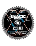 7-1/4-Inch 48-Tooth Circular Saw Blade, 5/8-Inch Arbor, Ferrous Metal, Steel Cutting Blade, Carbide Tip, Thin Kerf, for Channel, EMT Conduit, Angle Iron, Threaded Rod, Flat Bar