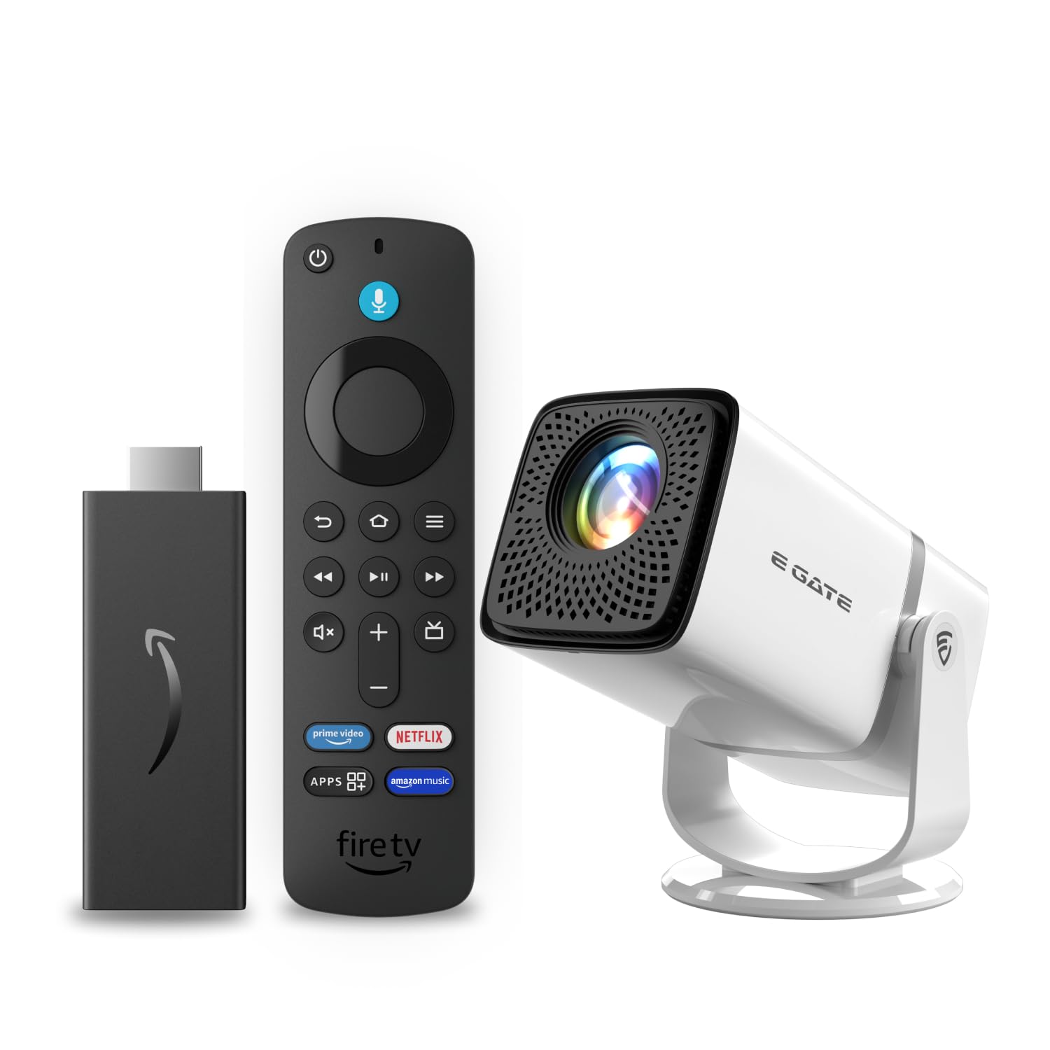 Fire TV Stick 4K MAX & NX-3 プロジェクター セット Amazon Fire TV Stick HD and E GATE Atom 3X Projector Combo