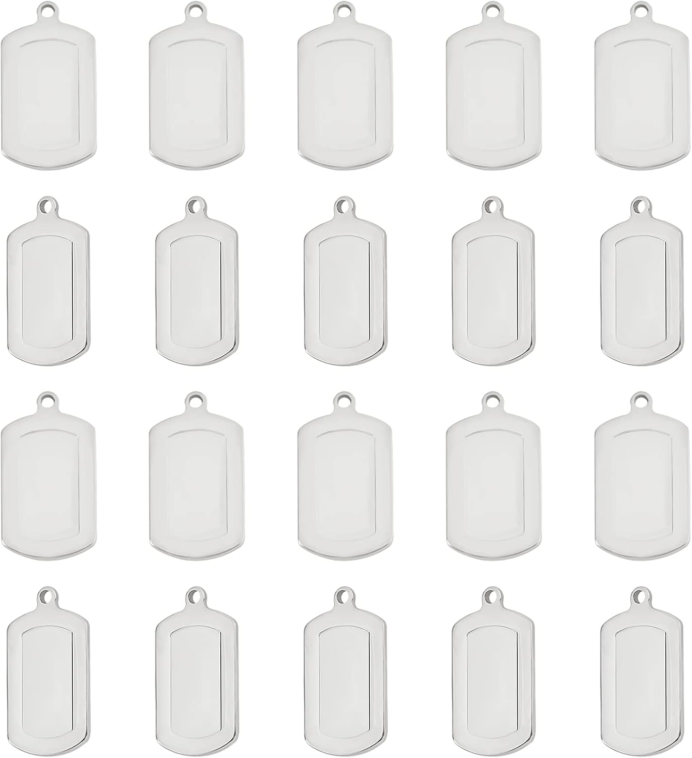 Amazon.co.jp UNICRAFTALE 約30個 27mm ネームタグ 304ステンレスチャーム ブランクタグ ブランク