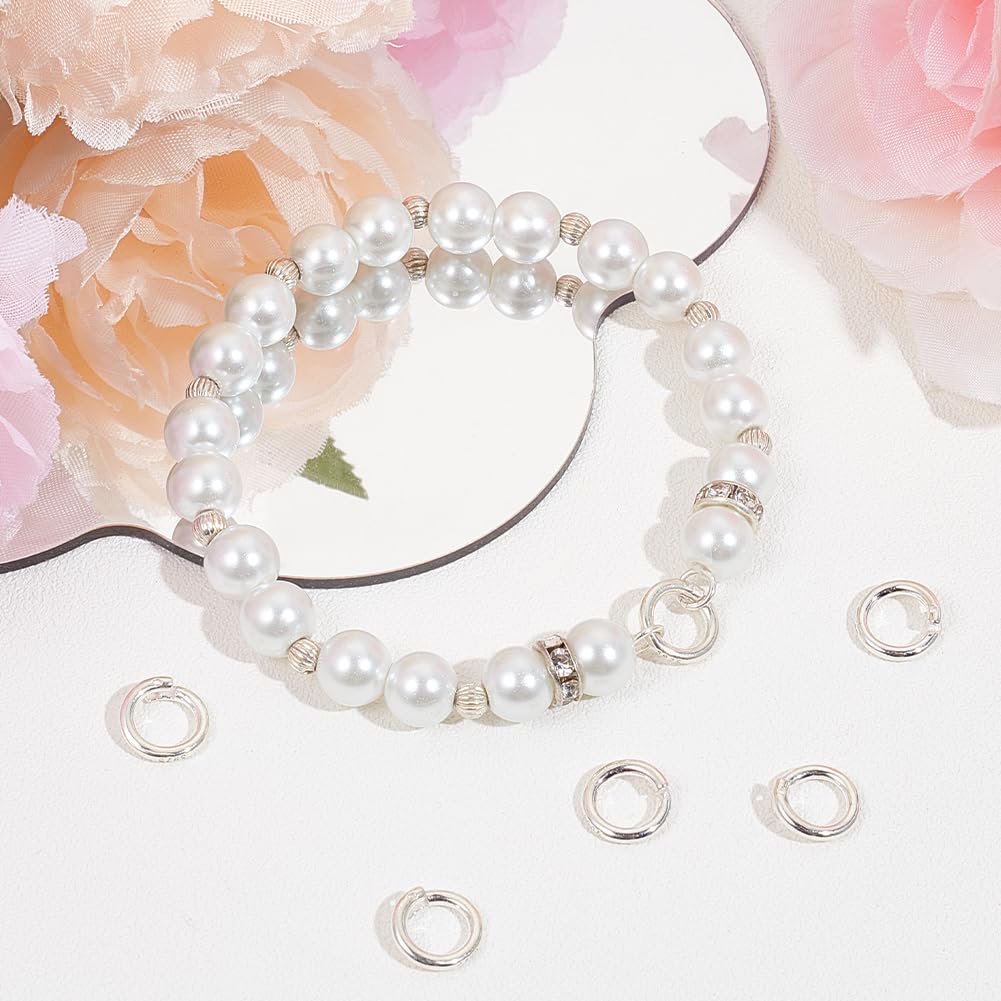 Beebeecraft 1 Boîte De 6 Anneaux à Maillons En Argent Sterling 925 Pour La Fabrication De Bijoux, Colliers, Bracelets De Cheville, Porte-clés, Pendentifs Pour Mariage, Anniversaire, Halloween