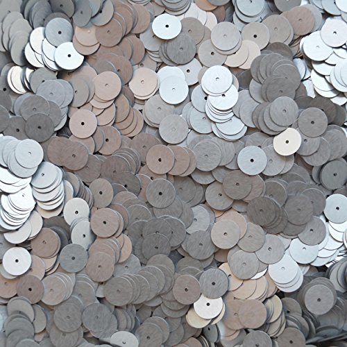 10mm Sequins Flat Round Matte Silver Silk Frost Loose paillettes. Embroidery, arts, crafts, bridal,
