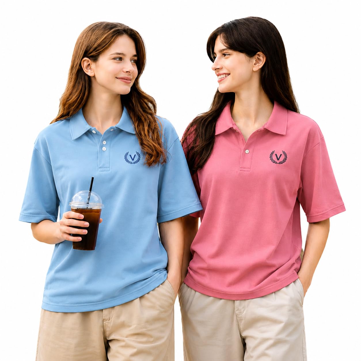 Women's Regular Fit Solid Polo T-Shirt | Cotton Blend | Collared Neck | Half Sleeve Casual Polo Tee (Pack of 2)-MN-475-picture-11