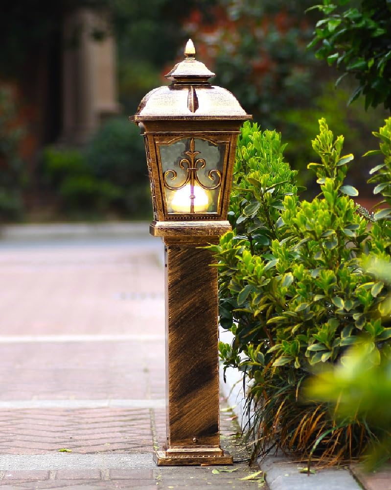 Mosiężna lampa słupkowa Nostalgia