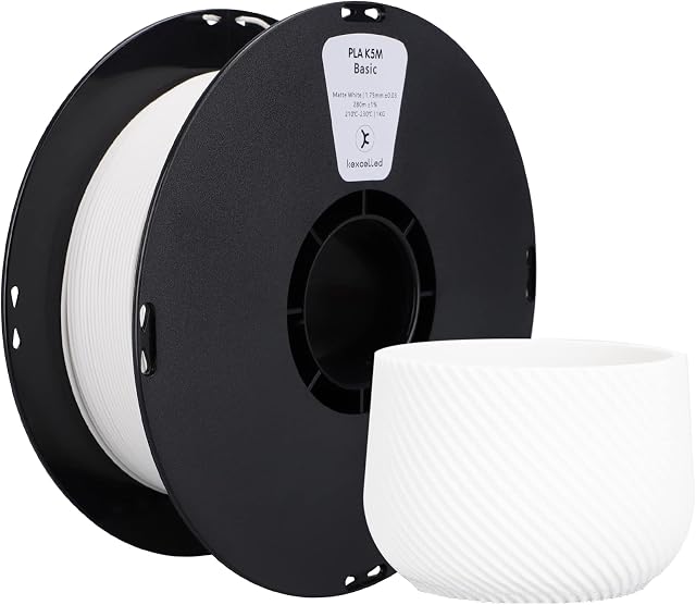 Matte PLA Filament 1.75mm, kexcelled PLA 3D Printer Filament, Shine-Free Color +/- 0.03mm, Frosted Texture, 1kg Spool (2.2lbs), Fit Most FDM Printer, White