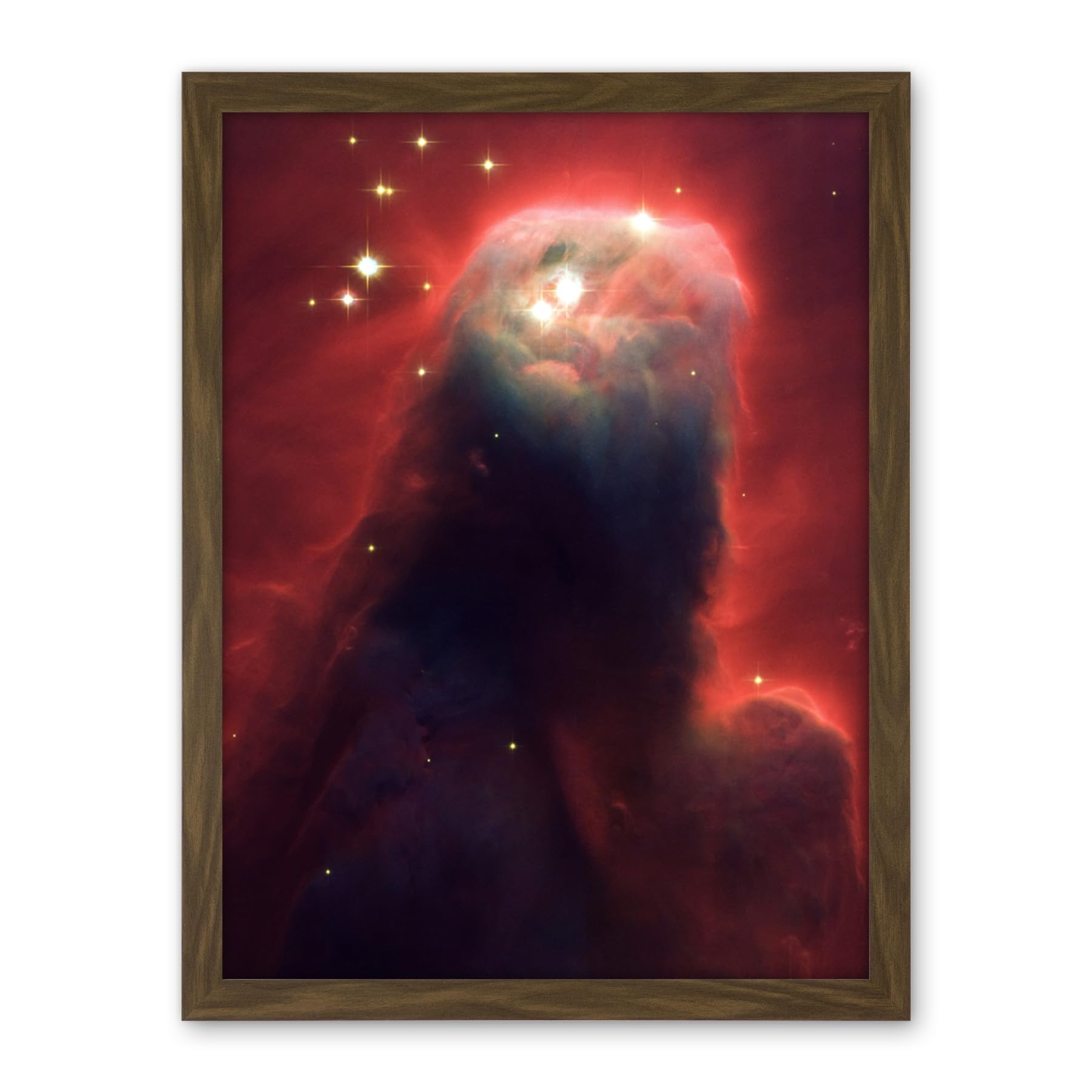 Artery8 Hubble Space Telescope Image Cone Nebula NGC 2264 Large Red Blue Pillar Of Gas And Dust In Star Forming Incubator Region Artwork Framed Wall Art Print 18X24 Inch