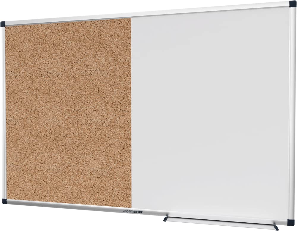 Legamaster UNITE Kombiboard - 60x90cm – Whiteboard-Korkkombination – Whiteboard magnetisch und beschreibbar – Korktafel zum anpinnen von Bildern und Plänen aus 100% Naturkork