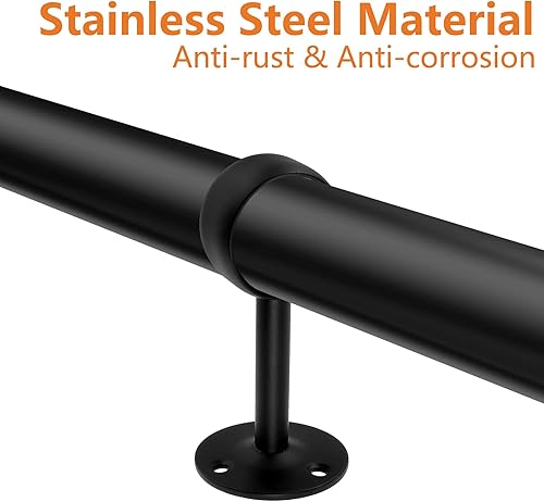 Miniatura 36 de 4 soportes de barra de cortina de montaje en techo de 1 pulgada, soporte para barra de barra de armario de brida, enchufe de barra de cortina