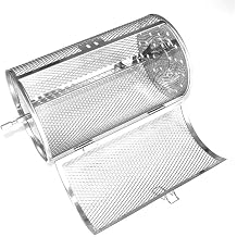 360-Degree Rotating Grill Basket 14x18cm Silver