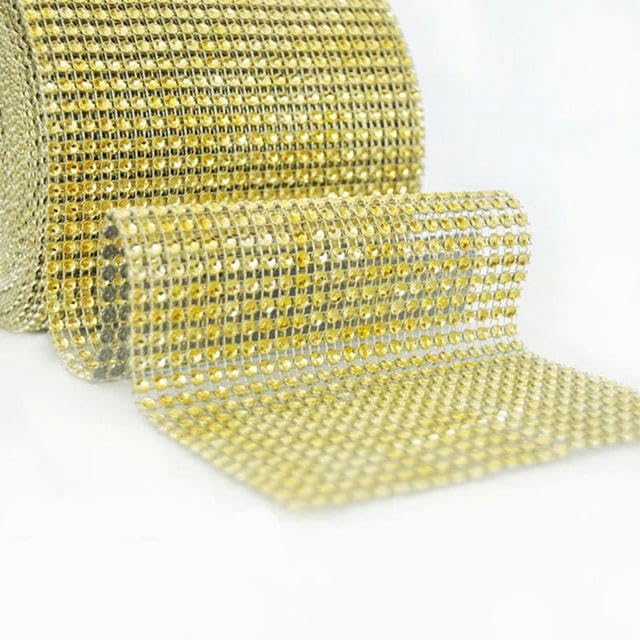 Pandahall Nastro A Rete Con Strass Scintillanti: Rotolo Largo 11,8 Cm, 24 File, Per Torte Matrimonio, Decorazioni Eventi E Fai Da Te