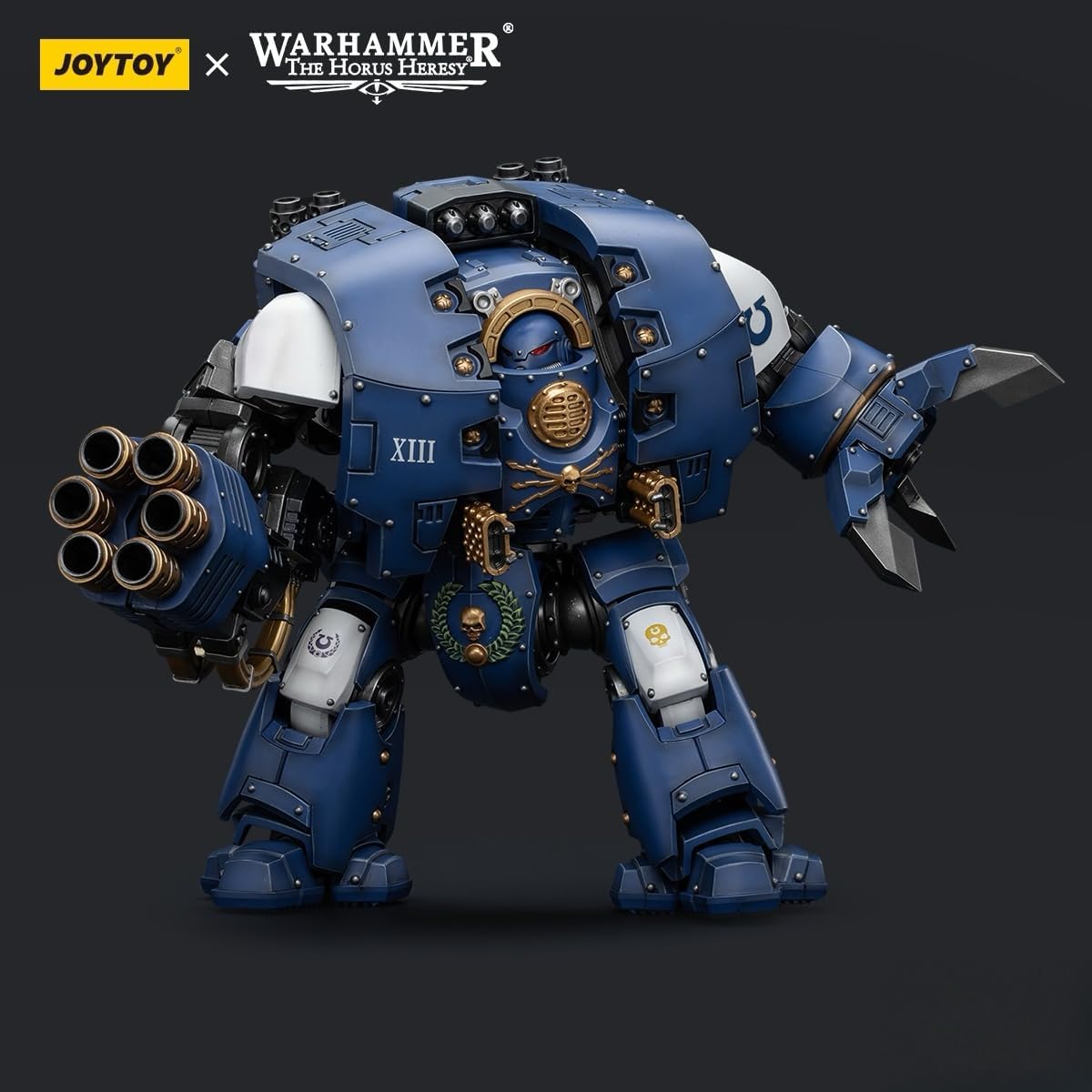 JOYTOY Warhammer 40,000 1/18 Action Figure Ultramarines Leviathan Dreadnought with Cyclonic Melta Lance and Siege Claws Collection Model Birthday