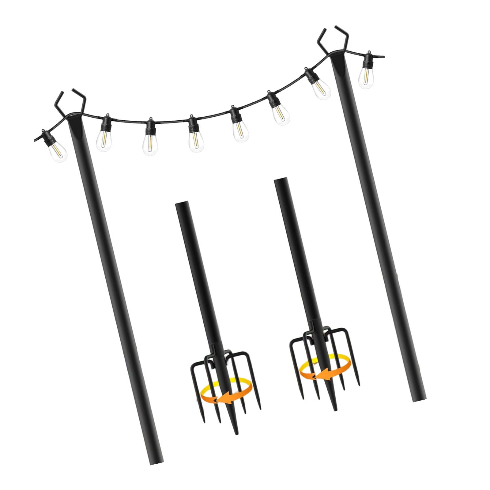 Zbiianxer Green Sturdy Iron Ground Anchors 2 Pieces Multipurpose Rods Perfect For Camping Tents And Sunshade Stability Camping Accessories