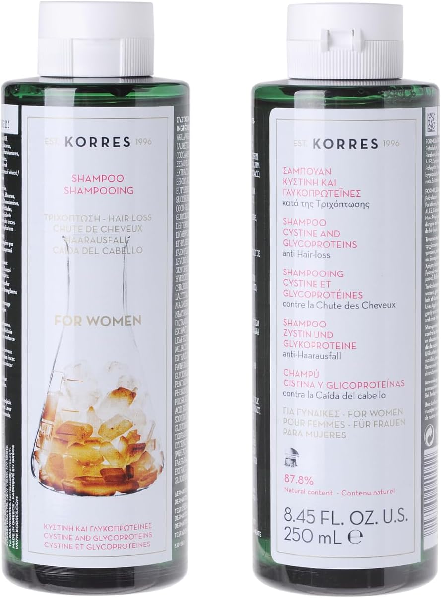 Korres Shampoo for Women with Cystine & Glycoproteins Pack of 1 x 250 ml