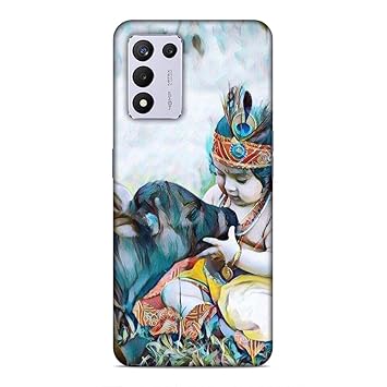 Cleok 3D Printed Protective Mobile Back case Cover Compatible for Realme 9 5G Speed Edition (Little Krishna Childhood Pattern) Stylish | Trendy | Wirelass Charging Compatible