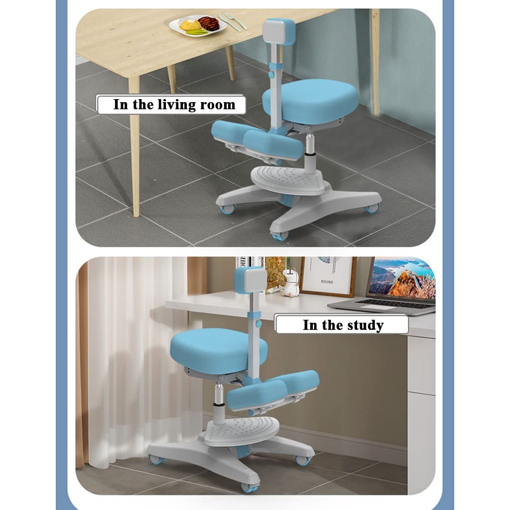 Sedia inginocchiata per correzione della postura, sgabello ergonomico con supporto posteriore con gambe scorrevoli, altezza regolabile per casa e ufficio