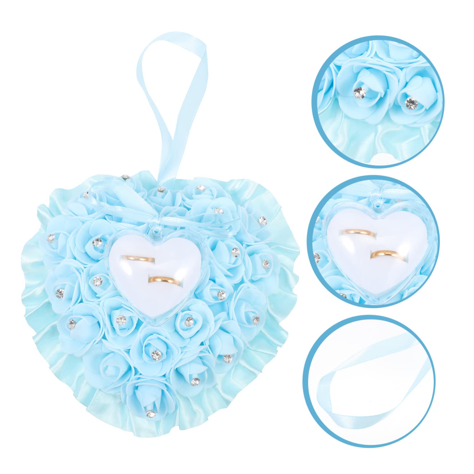 PRETYZOOM 4 Stück Ring Box Hochzeitszubehör Party Ringetui Ringkissenbezug Hochzeitszubehör Rose Hochzeit Herz Ringkissen Herzform Für Hochzeit